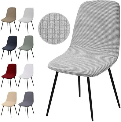 Productafbeelding van Ibenzoa® Stretch Stoelhoes Set (6) – Polyester-Elasthan & jacquard, geschikt voor een rugleuninghoogte van 33–43 cm en een zitbreedte van 43–46 cm, ideaal voor eetkamers, hotels, bruiloften en feestelijke gelegenheden