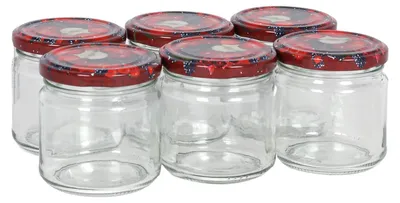 Produktbild von Einmachgläser 6er-Set 210ml Marmeladengläser Vorratsglas Schraubdeckel Früchte