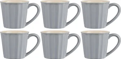 Produktbild von 6er Set Becher, Tassen MYNTE French Grey grau für 250ml Steingut Ib Laursen