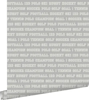 Productafbeelding van ESTAhome behang sportteksten taupe 53 cm x 10.05 m