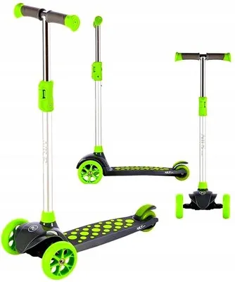 Produktbild von NILS HLB02 Kinder-Dreirad-Tretroller mit LED-Rädern Grün