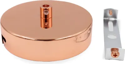 Produktbild von Metall Baldachin Standard mit Bajonett und Zugentlastung | Ø 100 mm | Höhe 25 mm | Kupfer / Rosegold