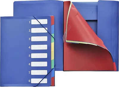 Produktbild von FSY Ordnungsmappe A4, 8 Fächer, 3 Klappen, PP blau, 1 Stück