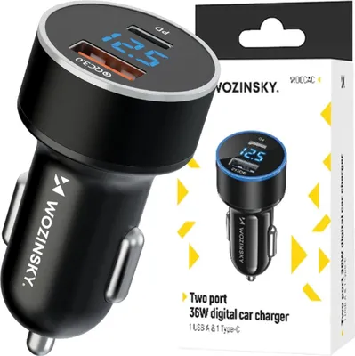 Immagine prodotto di Wozinsky Wdccac Caricabatterie da auto Usb-C Usb-A 36W - Nero