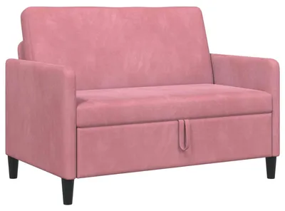 Image de Canapé vidaXL avec rangement, rose, 122 x 78 x 87 cm, polyester
