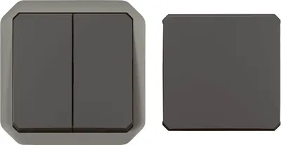 Produktbild von Legrand PLEXO New Einsatz, 5-in-1 Feuchtraum Aufputz Doppelwechseltaster, Doppelwechselschalter, Wechselschalter + Taster mit Wechselkontakt, Wechselschalter, Wechseltaster 069800L