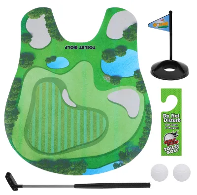 Obrázek produktu pro Sada na golf v interiéru, golfová hra do koupelny pro dospělé s přenosnou podložkou, zábavná sportovní hračka pro chvíle na toaletě, golfová hra do koupelny pro zábavu doma i v kanceláři