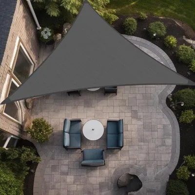 Immagine prodotto di Tenda da sole triangolare, 4 x 4 x 4 m, tenda ombreggiante impermeabile, tenda da giardino, protezione UV al 97%, cavo di regolazione incluso, per terrazza, giardino, pergola, balcone