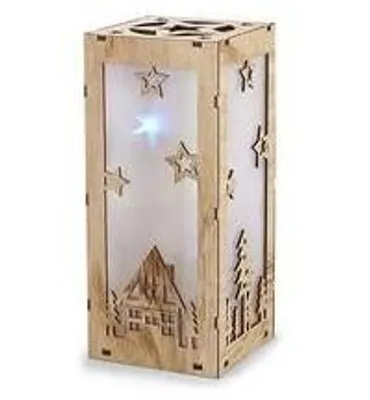 Image de Décoration de lanterne avec éclairage LED, 13x13x30 cm (lot de 3)
