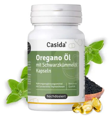Immagine prodotto di Casida, capsule di olio di origano e olio di cumino nero, 108 mg, alta concentrazione di carvacrolo