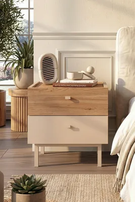 Produktbild von Skye Decor, Hochwertiger Nachttisch (3 Stück) aus Saphir-Eiche, 100% Melamin, 47,9 cm