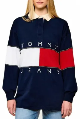 Produktbild von TOMMY JEANS DW0DW22827 OVS FLAG RUGBY Blau