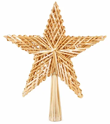 Immagine prodotto di Salcar 25 cm Christmas tree topper stelle di paglia per albero di Natale, decorazioni naturali fatte a mano per albero di Natale, 1 pezzo