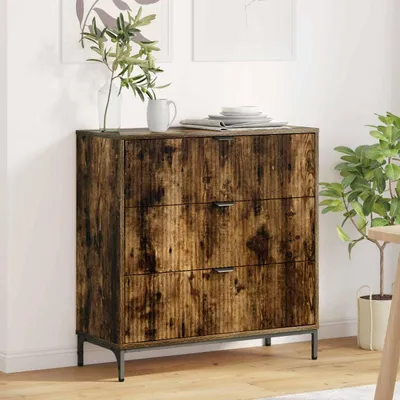 Obrázek produktu pro Maison Exclusive – Komoda z masivního dřeva, dubový Imitace, rozměry 79,5 x 33 x 82 cm