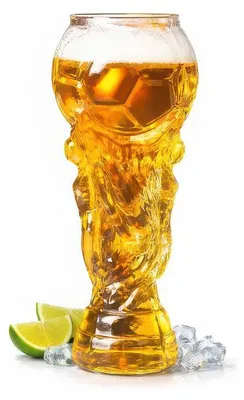 Produktbild von Pokal Bierglas 600ml, Fußball Fanbecher aus Glas, Geschenkidee für Vereinsfeier, Geburtstag und Fußballparty
