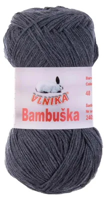 50g Häkelgarn Bambuska Sommergarn Strickgarn Baumwolle Viskose unifarben, 48 dunkelgrau