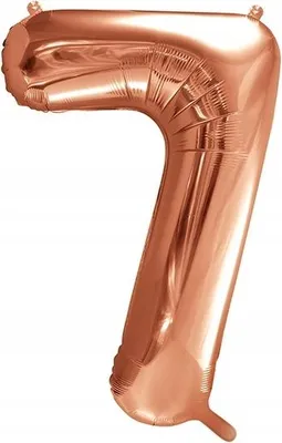 Produktbild von Folienballon Zahl "7", Roségold, 86cm, 1 Stk.
