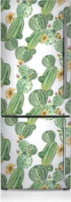 Produktbild von Magnete Küche Kühlschrank Kühlschrankmagnete 70x190 cm - Kakteen mit Blumen