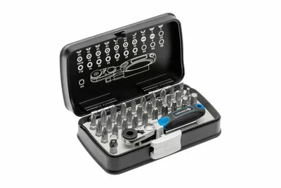 Produktbild von Högert Schrauberbit-Set mit Umschaltratsche 33-teilig Bithalter Steckschlüssel-Adapter Bit-Satz