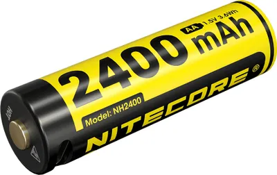 A single Nitecore AA battery against a white background.