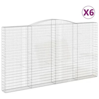 Produktbild von Gabionen mit Hochbogen 6 Stk. 400x30x220/240cm Verzinktes Eisen