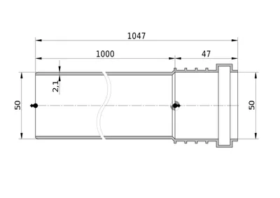 Produktbild von Wavin SiTech+ Rohr DN50 Länge=1 grau