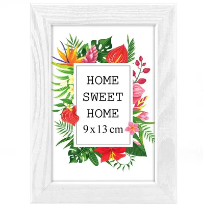 Obrázok produktu pre MG Design rám 9 x 13 cm - farba biela, z dreva, s akrylovým sklom - na vertikálne alebo horizontálne zavesenie/postavenie, na fotografie, plagáty