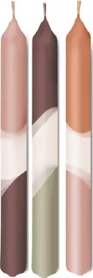 Produktbild von Set TREND STABKERZE DIP DYE Höhe 24 cm MIX, ROSA SALBEI DUNKELORANGE