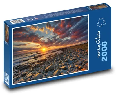 Produktbild von martinpuzzle - Puzzle 2000 Teile - Sonnenuntergang vor der Küste