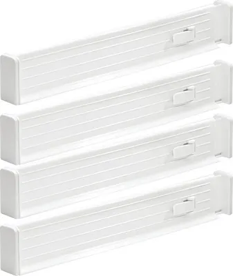 Produktbild von Trennelemente Schublade verstellbarer 4er Set Schubladeneinsatz mDesign Weiß