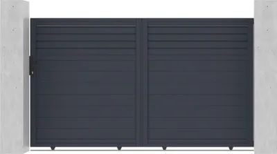Produktbild von Schiebetor 3m CARPATIA H.180cm + Gartentür 1m CARPATIA H.180cm aluminium grau