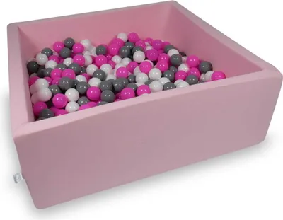 Obrázok produktu pre Bazén s guľami 110x110x40cm ružový - so 600 guľami / biela, sivá, ružová