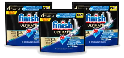 Produktbild von 3 x Finish Powerball Ultimate All in 1 Geschirrspültabs - 15 Tabs - Vorteilspackung - 3 Stücke