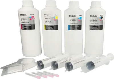 Produktbild von vhbw 4x Nachfülltinte kompatibel mit Epson Drucker - Refillset Dye Cyan, Dye Magenta, Dye Schwarz, Dye Yellow, 1000ml