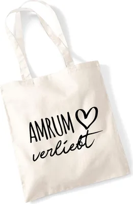 Produktbild von Huuraa Jutebeutel Amrum verliebt 10 Liter Natural Baumwolle Tasche Geschenkidee