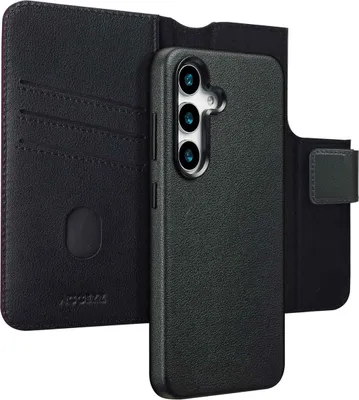 Zdjęcie produktu dla Accezz Leather Bookcase 2-w-1 z MagSafe dla Samsung Galaxy S25 - Onyx Black