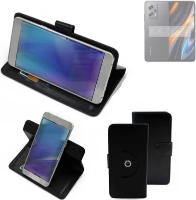 Produktbild von K-S-Trade® Case Schutzhülle Handyhülle kompatibel mit POCO X4 GT Flipcase Smartphone Cover Handy Schutz Tasche Klapphülle Walletcase schwarz (1x)