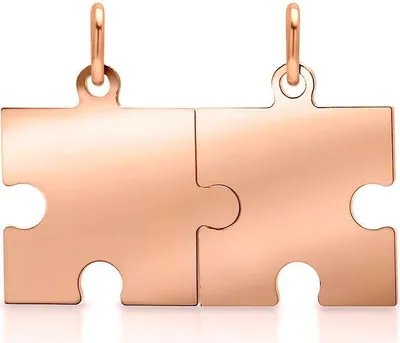 Produktbild von Partneranhänger aus rosévergoldetem Silber mit Puzzleteilen