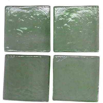 Immagine prodotto di Set di sottobicchieri in vetro - Vetro - Verde - 4 pezzi - 10 x 10 cm