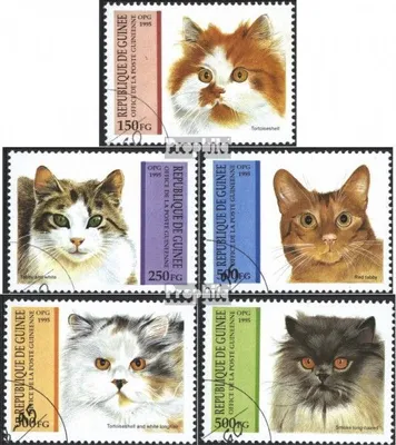 Produktbild von Briefmarken Guinea 1995 Mi 1515-1519 (kompl.Ausg.) gestempelt Katzen