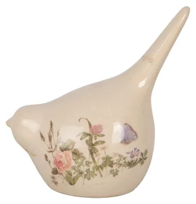 Obrázok produktu pre Clayre & Eef Dekoratívna figúrka Vták 14x9x15 cm Béžová keramika