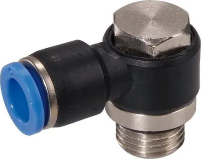 Produktbild von Winkel-Steckverschraubung, Schlauch 6mm, Gewinde G1/8a, STVS-QLCKO-G1/8a-6-KU-SBR-M120