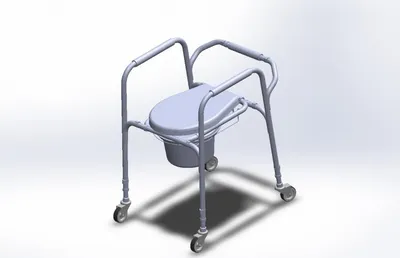 Image de Chaise percée roulante en aluminium avec seau