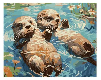 Immagine prodotto di Schipper Painting by Numbers Master Class Classic 24x30cm Coppia di lontre 609240917