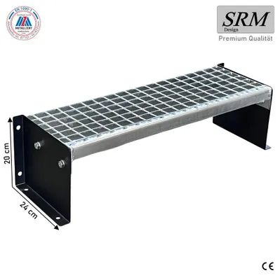 Produktbild von 1 Stufen Standtreppe Modell 1 freistehend Schwarz Treppe Stahltreppe 90 cm Breite Höhe 20 cm ohne Geländer