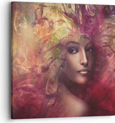 Produktbild von Bild auf Leinwand - Leinwandbild - frau gesicht - 40x40cm - Wand Bild - Wanddeko - Wandbilder - Leinwanddruck - Bilder - Kunstdruck - Wanddekoration - Leinwand bilder - Wandkunst - AC40x40-3736