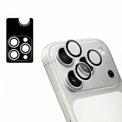 Immagine prodotto di Imoshion, confezione da 2 protezioni in vetro per fotocamera, compatibili con iPhone 17 Pro / 17 Pro Max, colore argento