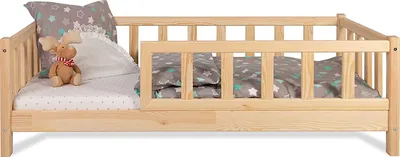Obrázek produktu pro Dětská postel Postel s ochranou proti vypadnutí 90x200cm -LEO s Latternost. Rám postele z borovicového dřeva pro domácí děti chlapce a dívky.