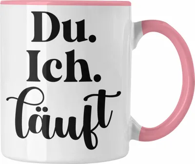 Produktbild von Trendation - Du Ich Läuft Tasse Geschenk für Paare Freundin Freund Liebe Geschenkidee für Sie Ihn Partner (Rosa)