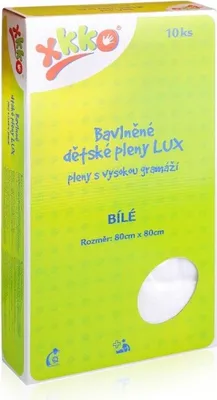 Image de XKKO LUX Couches en coton de haute qualité 80x80 blanc - 10pcs